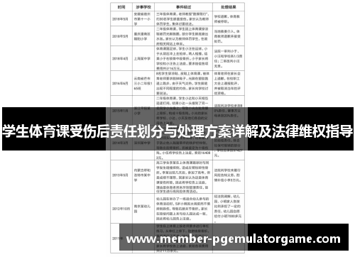 学生体育课受伤后责任划分与处理方案详解及法律维权指导